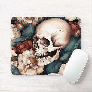 Skulls And Petals Mouse Pad