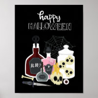 Skulls and Potions Illustrations Happy Halloween
