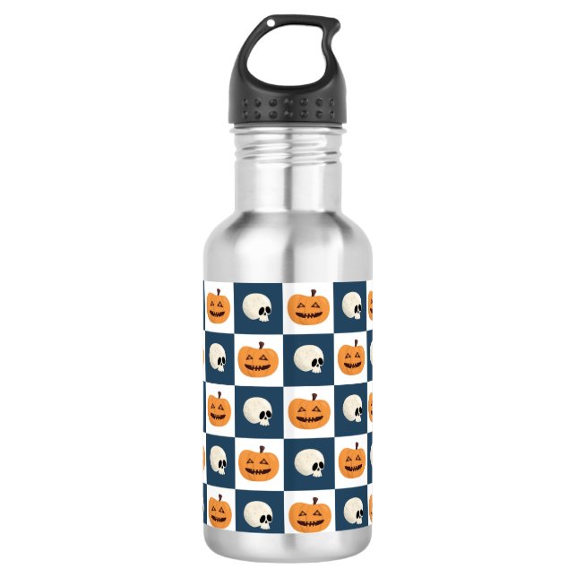 Skulls and Pumpkins 532 Ml Water Bottle (Front)