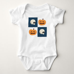 Skulls and Pumpkins Checks Baby Bodysuit