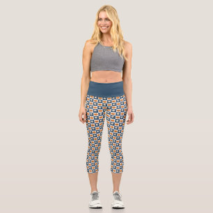 Skulls and Pumpkins Checks Capri Leggings
