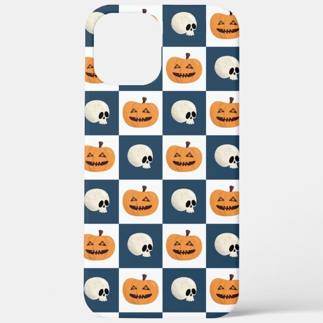 Skulls and Pumpkins Checks Case-Mate iPhone Case (Back)