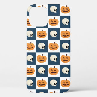 Skulls and Pumpkins Checks iPhone 12 Case