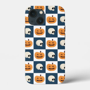 Skulls and Pumpkins Checks iPhone 13 Mini Case