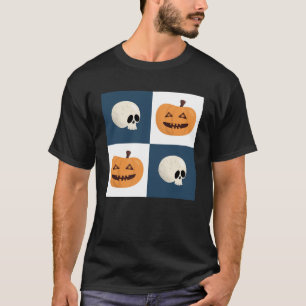 Skulls and Pumpkins Checks T-Shirt