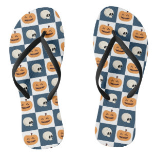 Skulls and Pumpkins Checks Thongs