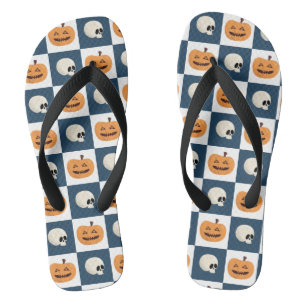 Skulls and Pumpkins Checks Thongs