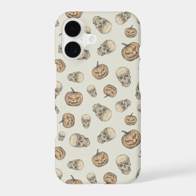 Skulls and Pumpkins Halloween Pattern Samsung Galaxy S21 Case (Back)