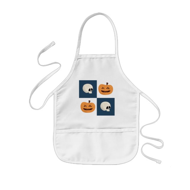 Skulls and Pumpkins Kids Apron (Front)