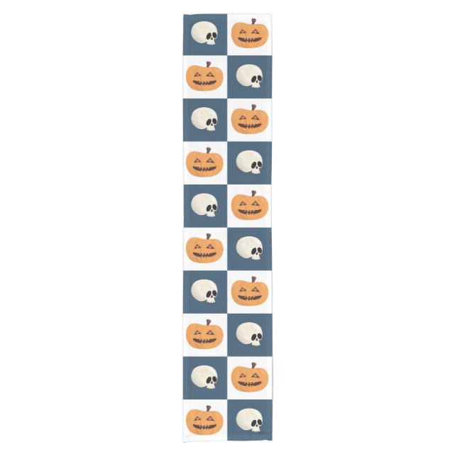 Skulls and Pumpkins Short Table Runner (Front)
