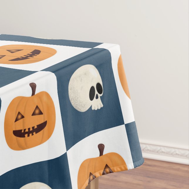 Skulls and Pumpkins Tablecloth (In Situ)