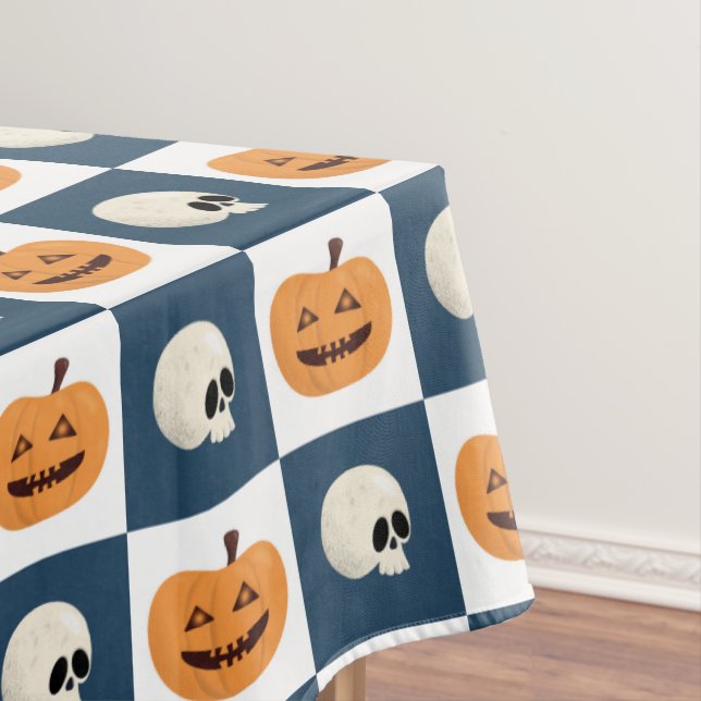 Skulls and Pumpkins Tablecloth (In Situ)