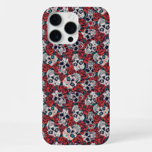 Skulls and Red Roses iPhone 16 Pro Max Case
