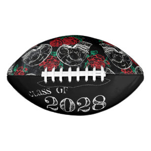 Skulls and Red Roses Modern Goth Glam Graduation Football