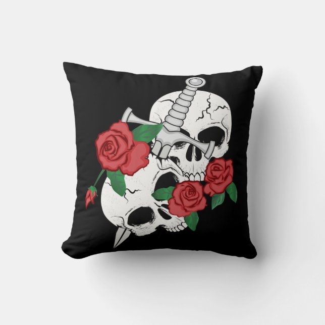 Skulls and Roses Cushion (Front)