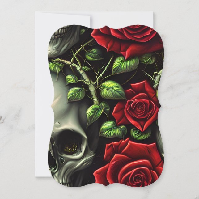 Skulls and Roses in the Style of Graphic Planner Card (Front)