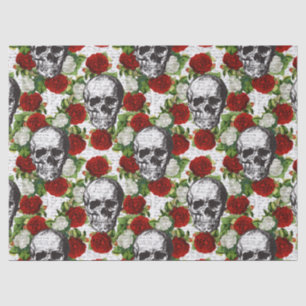 Skulls and Roses Tissue Paper