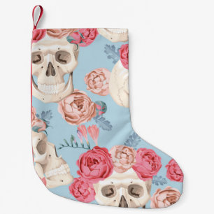 Skulls and Roses Vintage Pattern Small Christmas Stocking