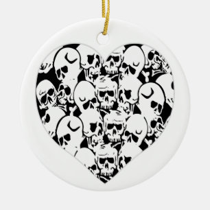 Skulls and Skulls Black Ceramic Tree Decoration