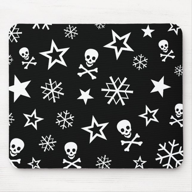 Skulls and Snowflakes Mouse Pad (Front)