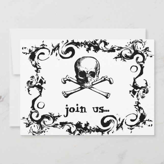 Skulls and Spiders Halloween Party Invitation (Front)