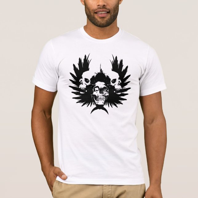 Skulls and Wing - Black T-Shirt (Front)
