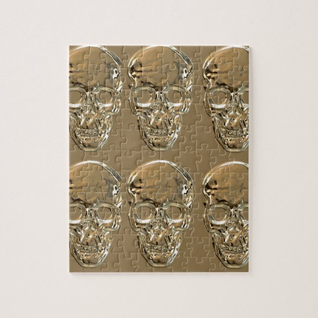 Skulls background gold jigsaw puzzle (Vertical)