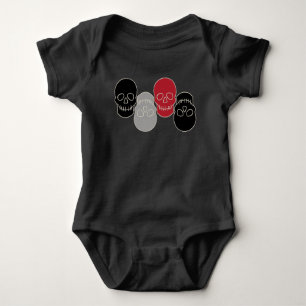 Skulls - Bat Black and Bone White Baby Bodysuit