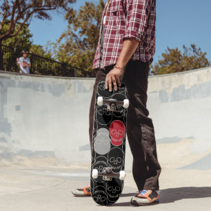 Skulls - Bat Black and Bone White Skateboard