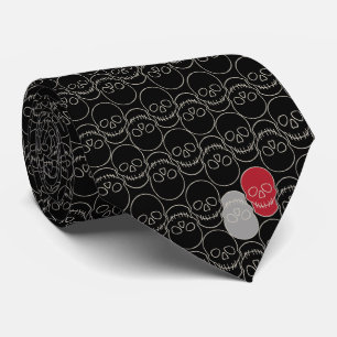 Skulls - Bat Black and Bone White Tie
