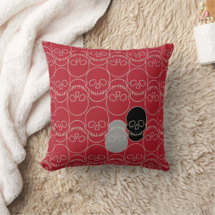  Skulls - Blood Red and Bone White  Cushion