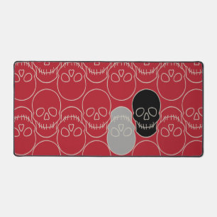 Skulls - Blood Red and Bone White Desk Mat