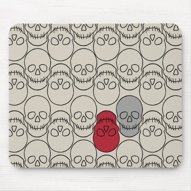 Skulls - Bone White and Bat Black Mouse Pad (Front)
