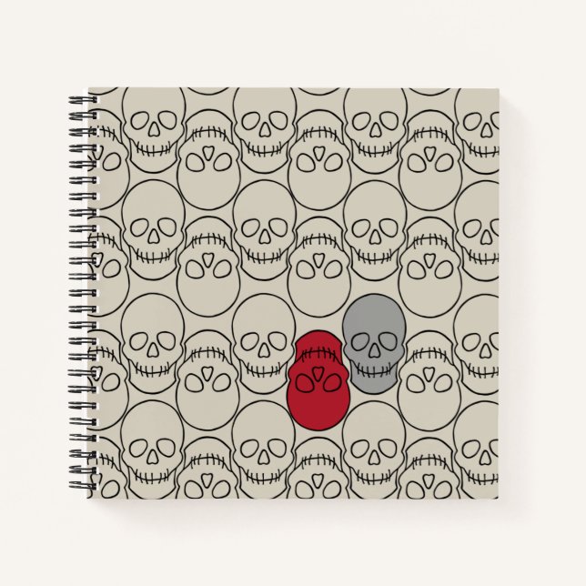 Skulls - Bone White and Bat Black Notebook (Front)