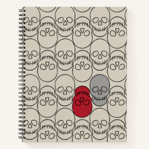 Skulls - Bone White and Bat Black Notebook