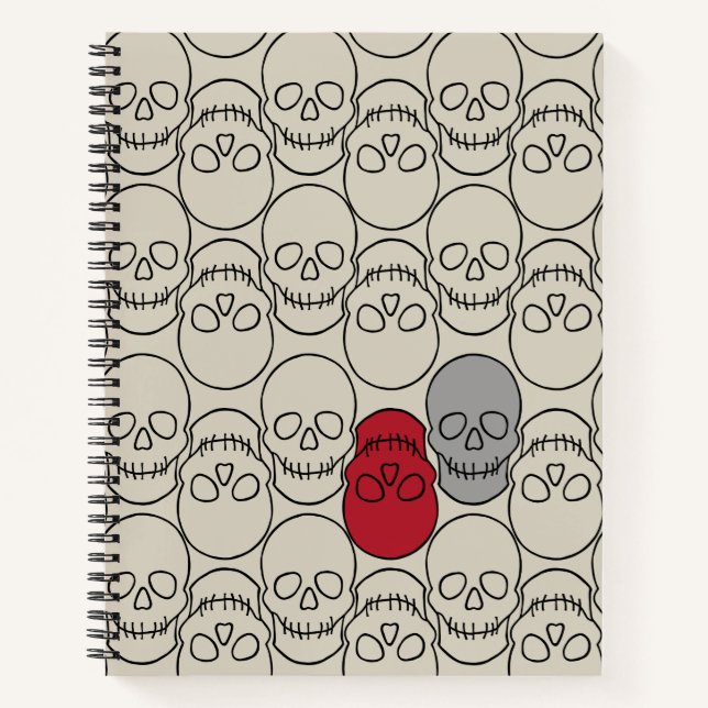 Skulls - Bone White and Bat Black Notebook (Front)
