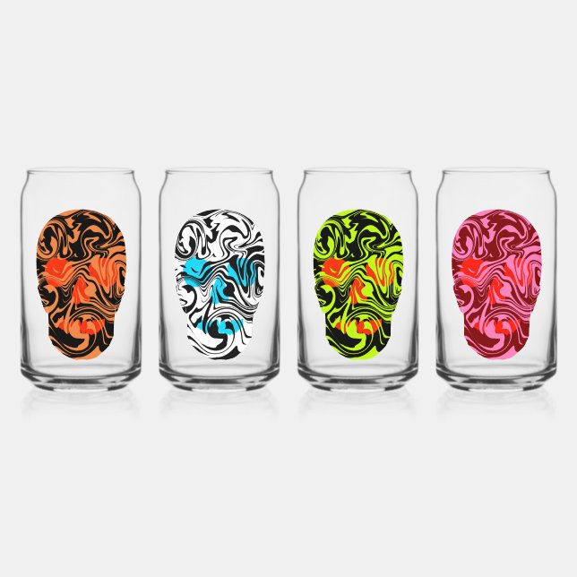 Skulls Can Glass (Front)