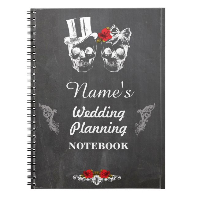 Skulls Chalk Notebook Wedding Planning Note (Front)