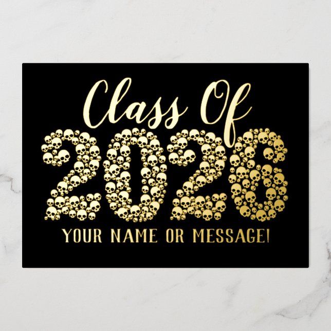 Skulls Class Of 2023 Grad Gold Foil Card (Front)