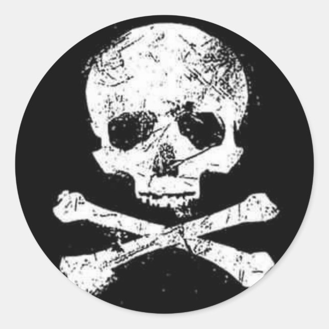 skulls classic round sticker (Front)