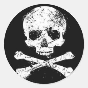 skulls classic round sticker