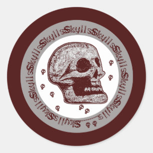 Skulls  classic round sticker
