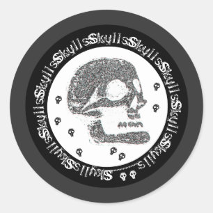 Skulls  classic round sticker