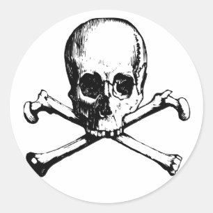 skulls classic round sticker