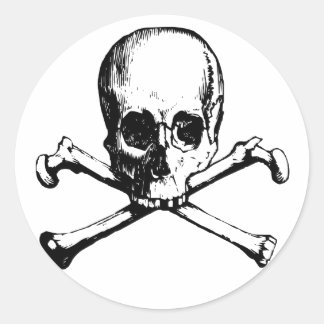 skulls classic round sticker