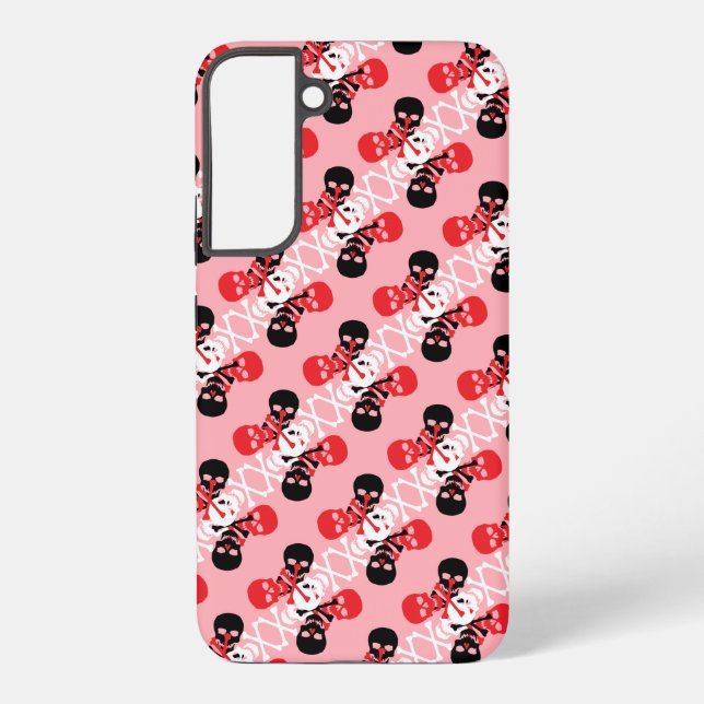 Skulls & Crossbones Pattern Samsung Galaxy S22+ Case (Back)