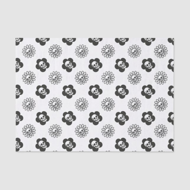 Skulls Flowers Tissue Paper (Front)