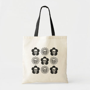 Skulls Flowers Tote Bag