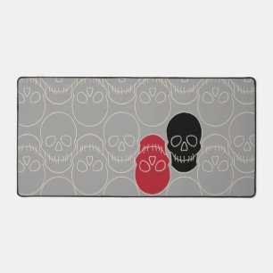 Skulls - Ghost Grey and Bone White Desk Mat
