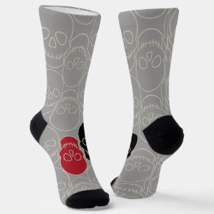 Skulls - Ghost Grey and Bone White Socks